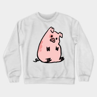 Cute Cartoon Piggy Sad Crewneck Sweatshirt